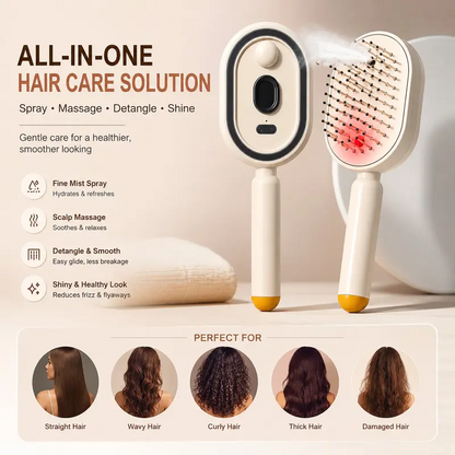 Nano Electric Spray Wet & Dry Air Cushion Massage Comb - Suitable for All Hair Types