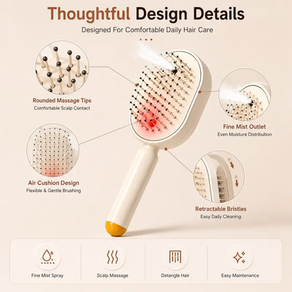 Nano Electric Spray Wet & Dry Air Cushion Massage Comb - Suitable for All Hair Types